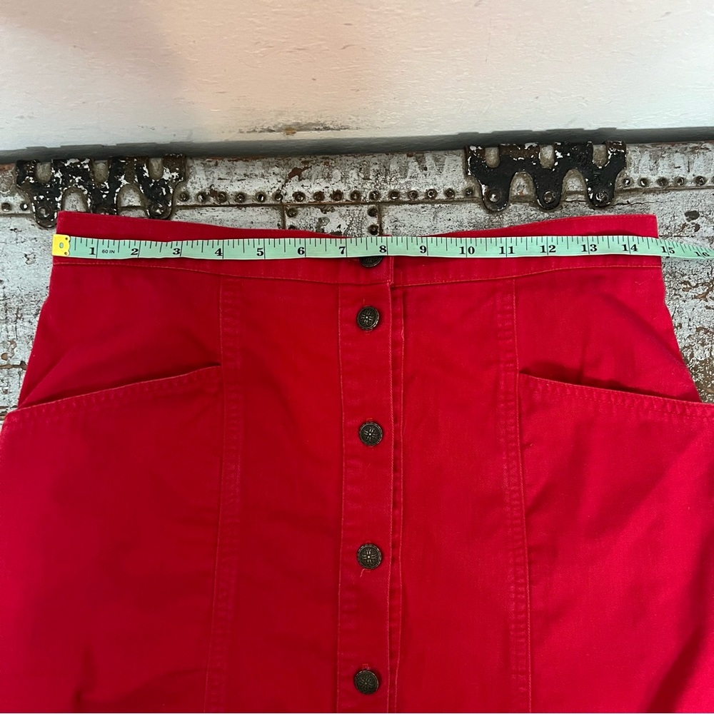 Vintage River Ridge Trading Co Red Button Front Maxi Skirt - Picture 9 of 11